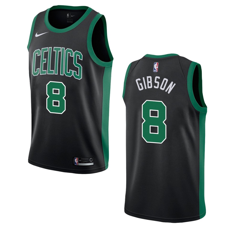 Men's Boston Celtics Jonathan Gibson #8 Swingman Statement Black Jersey 2401BUQS